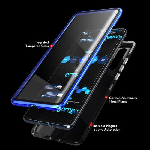 Samsung S10+ Back Glass Magnetic Metal Case For Samsung Galaxy S10 Plus Blue