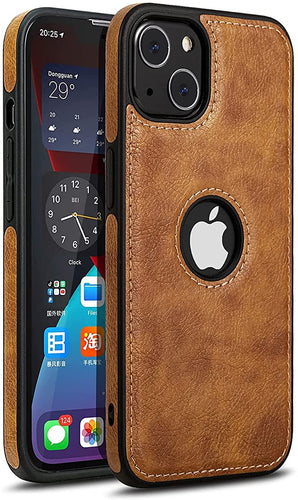 Apple iPhone 13 Luxury Leather Case Protective Back Cover (Brown)