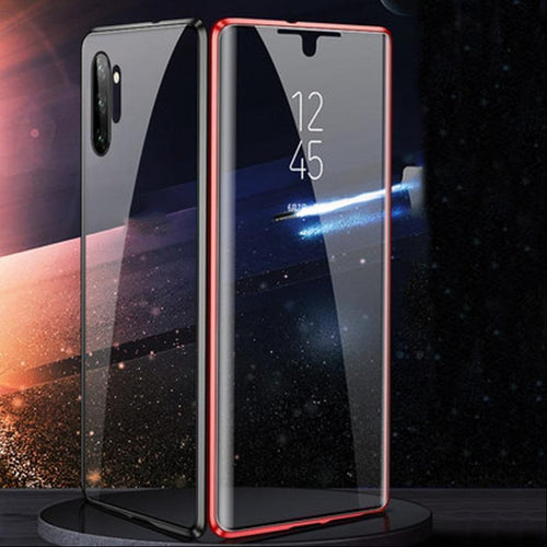 Samsung S10+ Back Glass Magnetic Metal Case For Samsung Galaxy S10 Plus Red