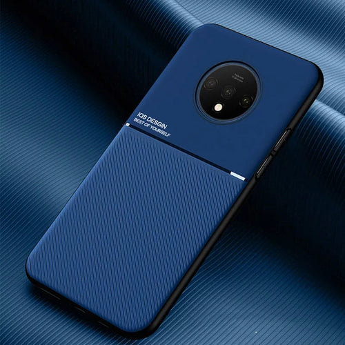 Oneplus 7T Pro IQS Design Soft Leather Texture Case With Magnetic Car Vent For Oneplus 7T Pro Blue