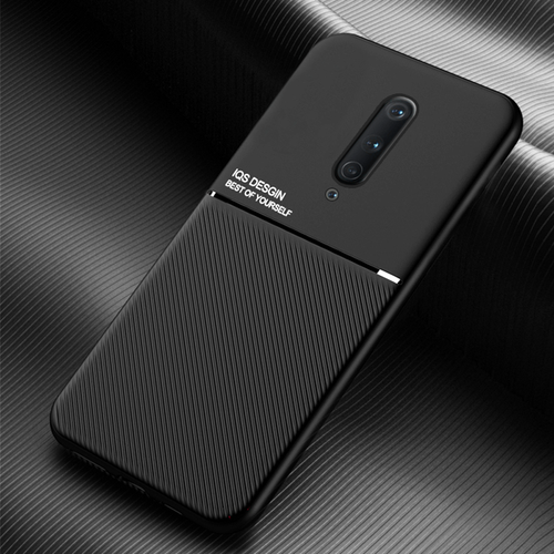 Oneplus 8Pro IQS Design Soft Leather Texture Case With Magnetic Car Vent For Oneplus 8 Pro Black