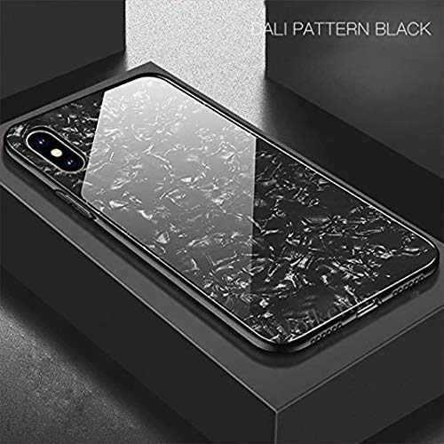 iPhone XS Max Marble Series Glass Back Case with Shockproof Scratch-Resistant & TPU Soft Silicone Rubber Bumper Back Cover for iPhone Xs Max