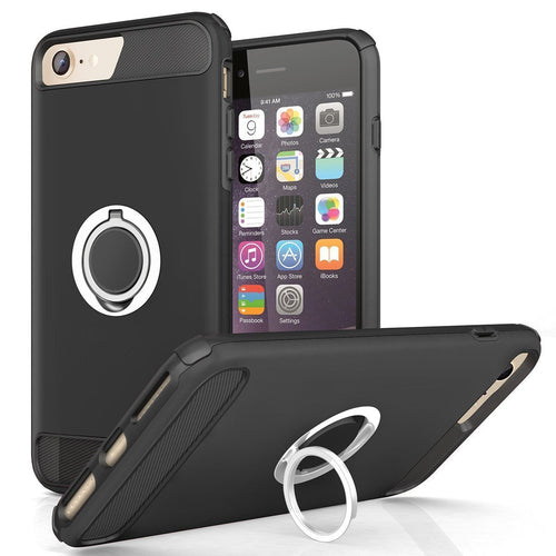 iPhone 8 Cover, Protective Bumper W 360 Degrees Ring Kickstand Shockproof Defender Case For iPhone 8