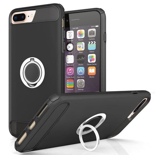 iPhone 7 Plus Cover, Protective Bumper W 360 Degrees Ring Kickstand Shockproof Defender Case For iPhone 7+