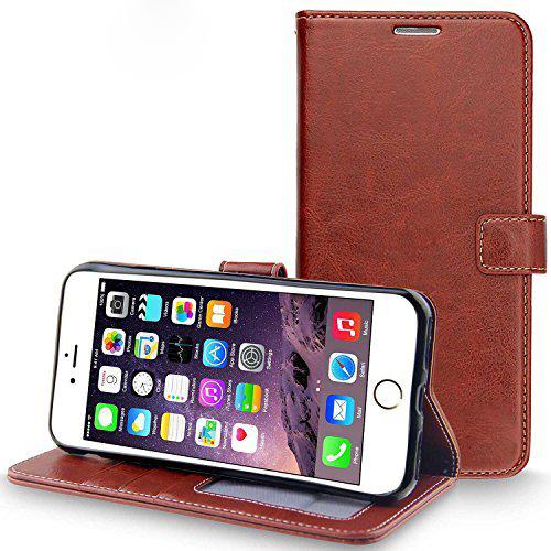iPhone 7 Plus Cover, goshopofy {Imported} Premium Leather Wallet Flip Case For iPhone 7+ Cover (Royal Series - Brown)