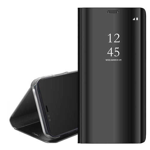 Note 8 Pro Mirror Clear View Flip Phone Back Case for Redmi Note 8 Pro (Non-Sensor Black)