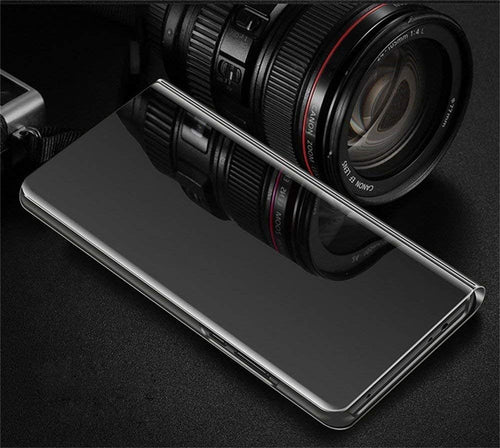 Note 6 Pro Mirror Clear View Flip Phone Back Case for Redmi Note 6 Pro (Non-Sensor Black)