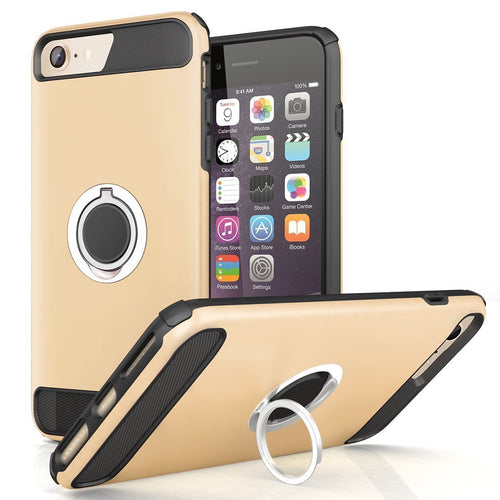iPhone 8 Cover, Protective Bumper W 360 Degrees Ring Kickstand Shockproof Defender Case For iPhone 8